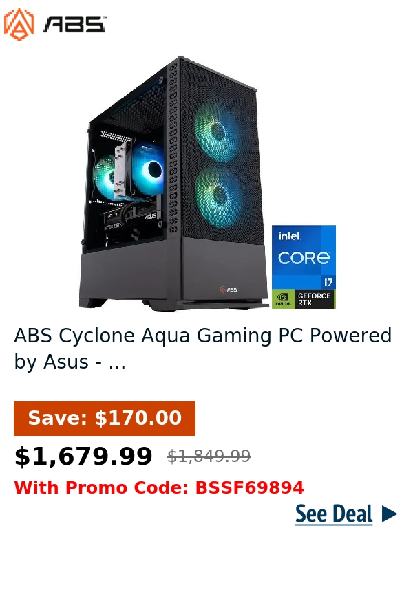 ABS Cyclone Aqua Gaming PC Powered by Asus - ...