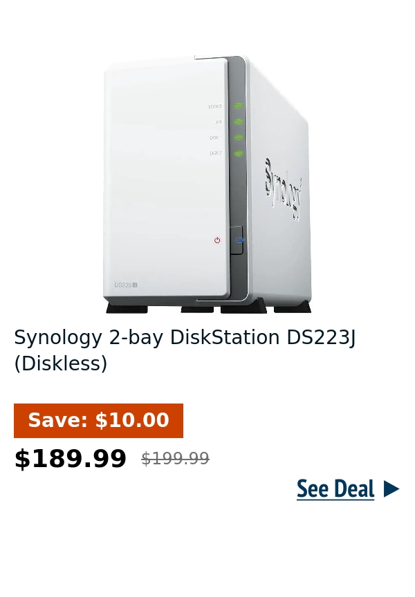 Synology 2-bay DiskStation DS223J (Diskless) 