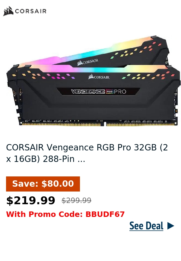 CORSAIR Vengeance RGB Pro 32GB (2 x 16GB) 288-Pin ...