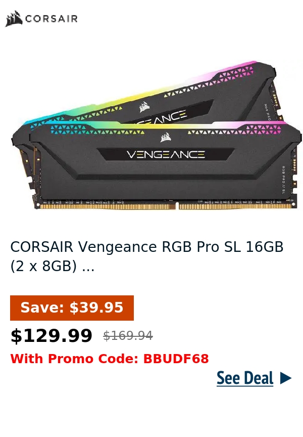 CORSAIR Vengeance RGB Pro SL 16GB (2 x 8GB) ...