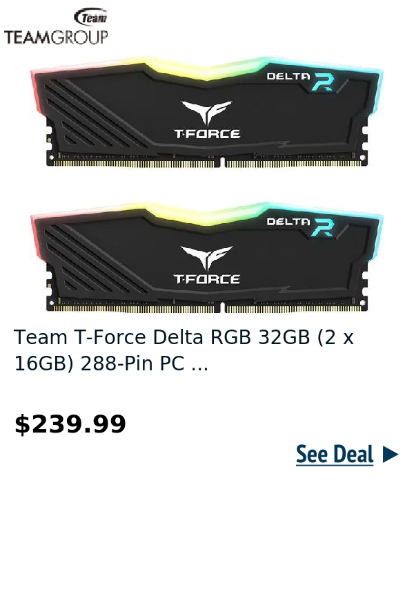 Team T-Force Delta RGB 32GB (2 x 16GB) 288-Pin PC ...