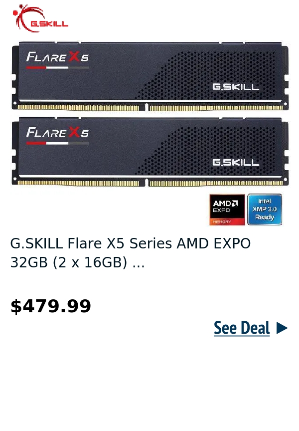 G.SKILL Flare X5 Series AMD EXPO 32GB (2 x 16GB) ...