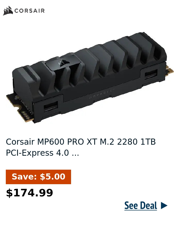 Corsair MP600 PRO XT M.2 2280 1TB PCI-Express 4.0 ...