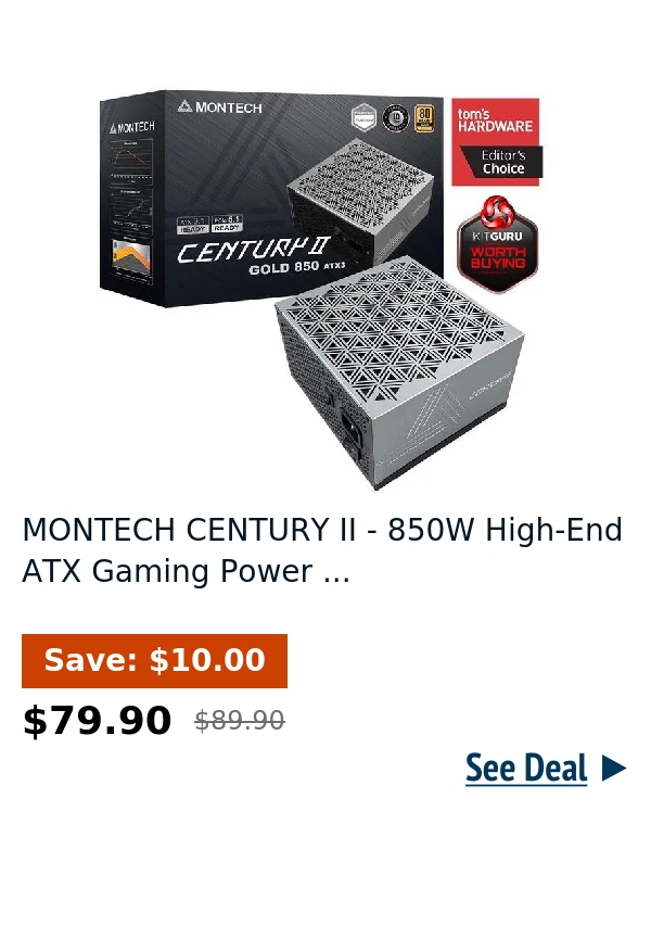 MONTECH CENTURY II - 850W High-End ATX Gaming Power ...