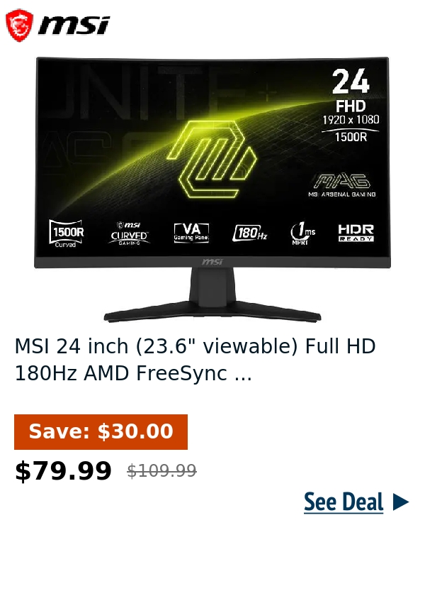 MSI 24 inch (23.6