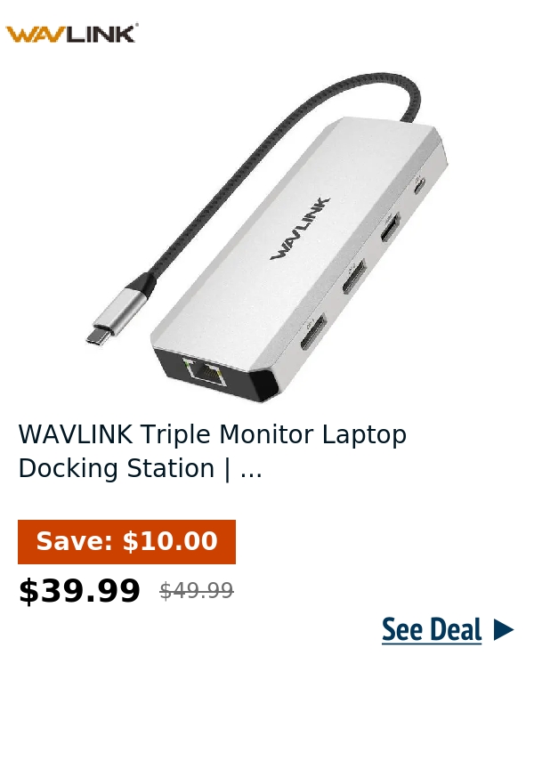 WAVLINK Triple Monitor Laptop Docking Station | ...