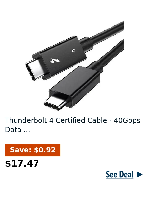 Thunderbolt 4 Certified Cable  - 40Gbps Data ...