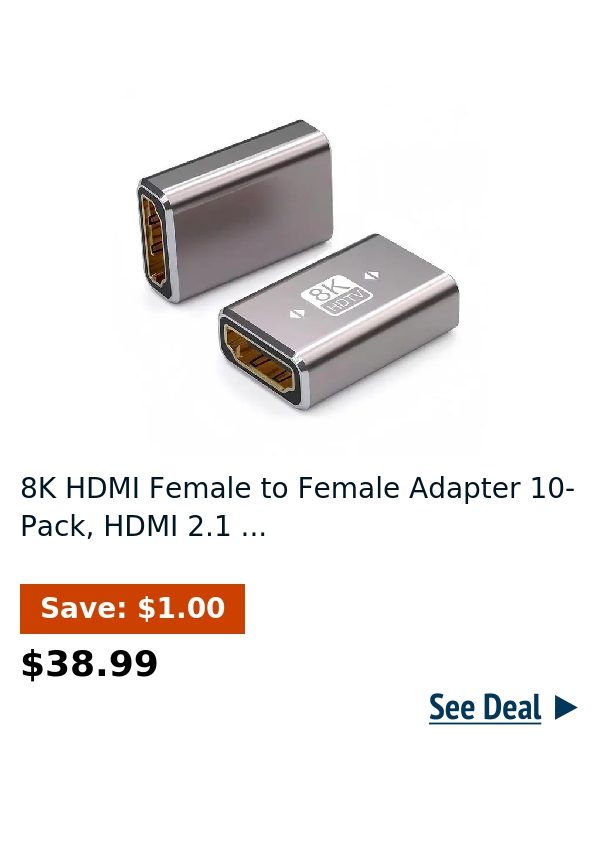 8K HDMI Female to Female Adapter 10-Pack, HDMI 2.1 ...