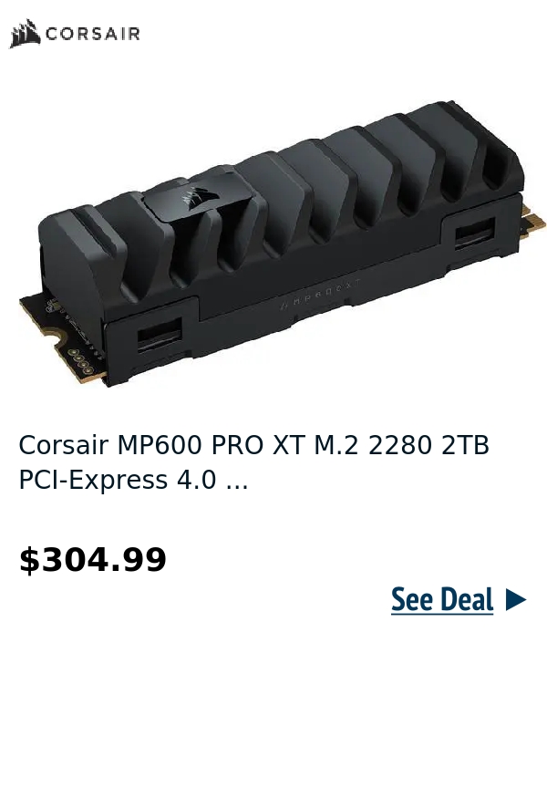 Corsair MP600 PRO XT M.2 2280 2TB PCI-Express 4.0 ...