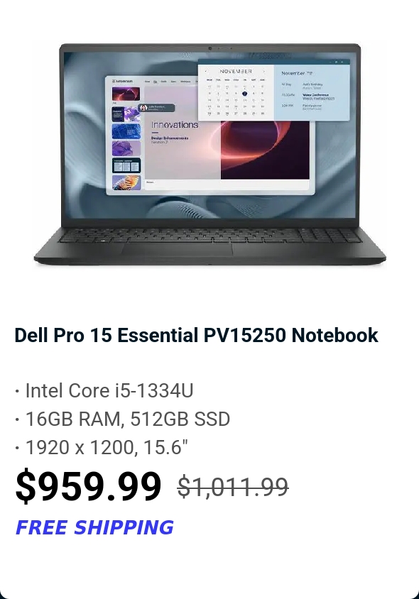 Dell Pro 15 Essential PV15250 Notebook