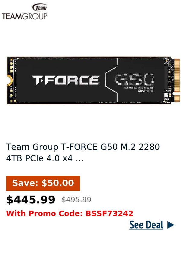 Team Group T-FORCE G50 M.2 2280 4TB PCIe 4.0 x4 ...