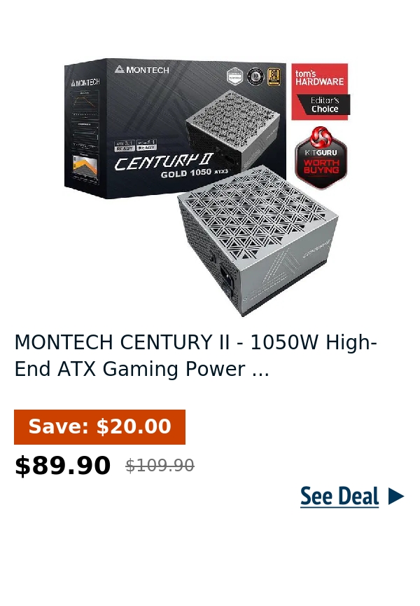 MONTECH CENTURY II - 1050W High-End ATX Gaming Power ...