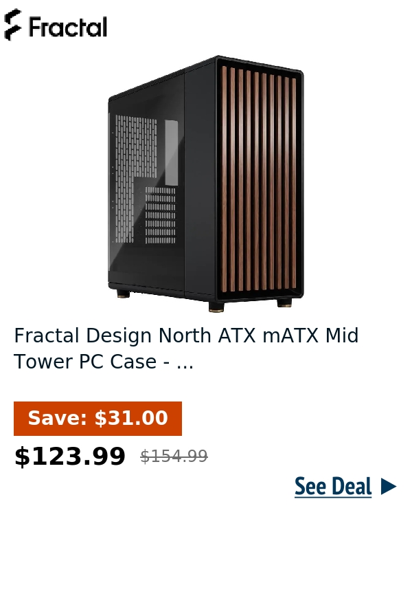 Fractal Design North ATX mATX Mid Tower PC Case - ...