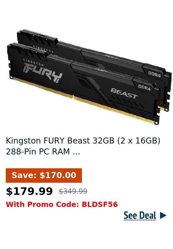 Kingston FURY Beast 32GB (2 x 16GB) 288-Pin PC RAM ...
