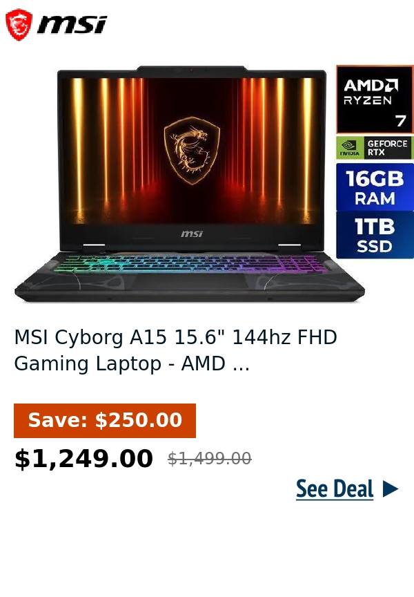 MSI Cyborg A15 15.6