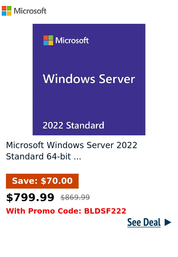 Microsoft Windows Server 2022 Standard 64-bit ...