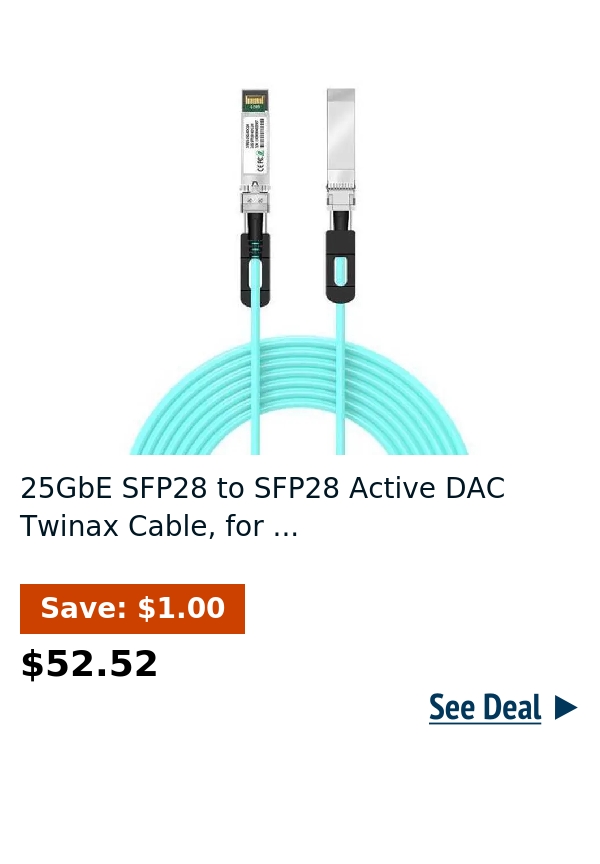 25GbE SFP28 to SFP28 Active DAC Twinax Cable, for ...