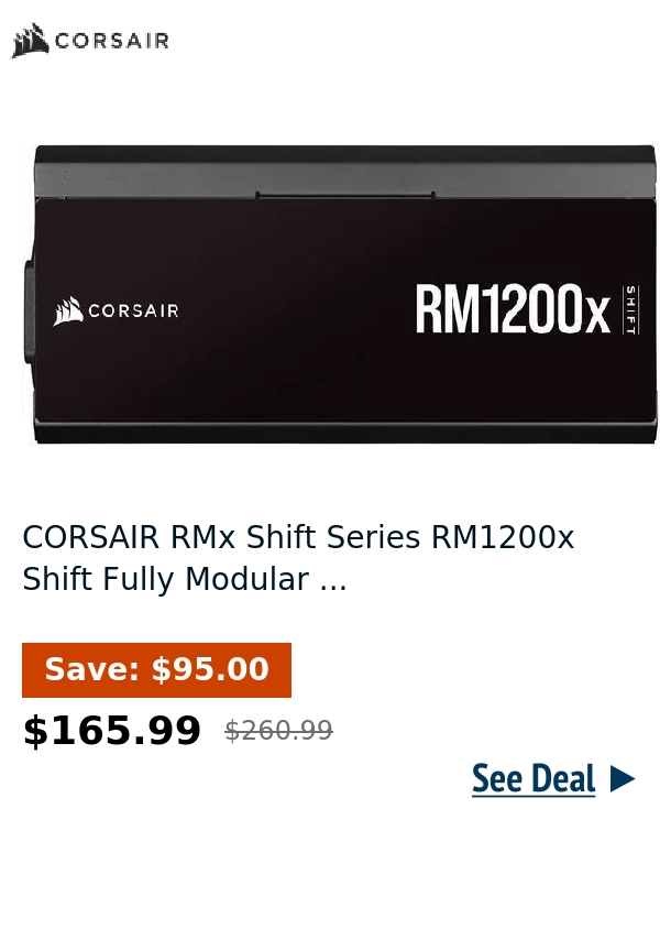 CORSAIR RMx Shift Series RM1200x Shift Fully Modular ...