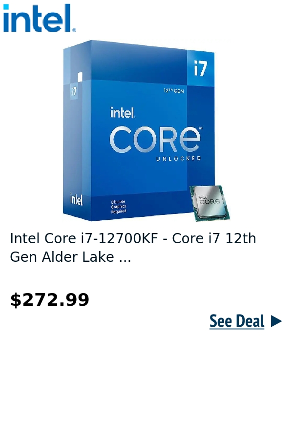Intel Core i7-12700KF - Core i7 12th Gen Alder Lake ...