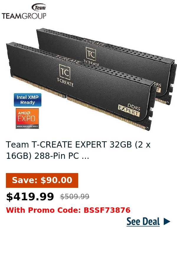 Team T-CREATE EXPERT 32GB (2 x 16GB) 288-Pin PC ...
