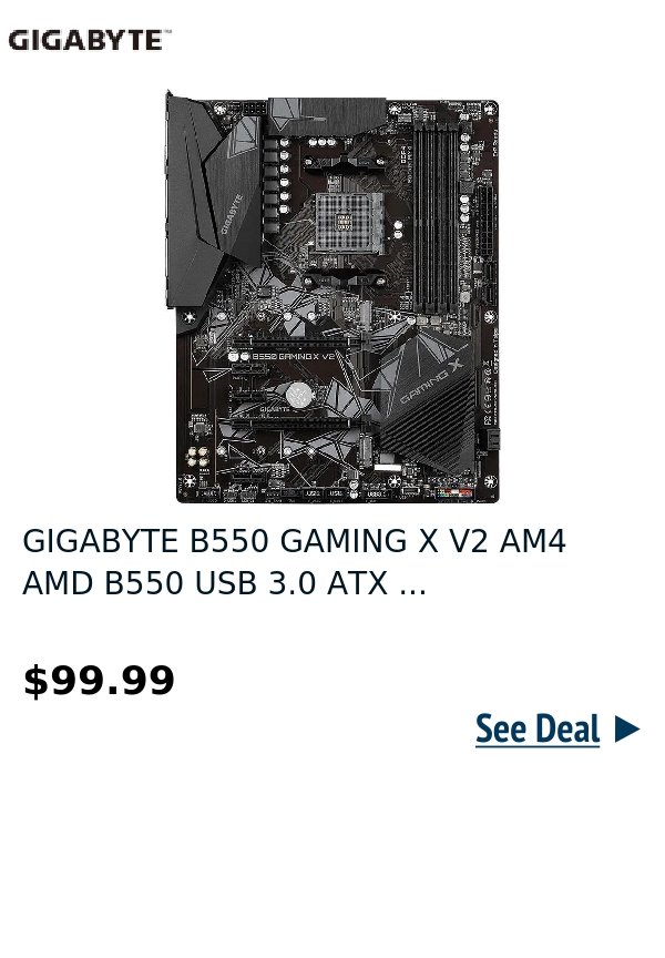 GIGABYTE B550 GAMING X V2 AM4 AMD B550 USB 3.0 ATX ...
