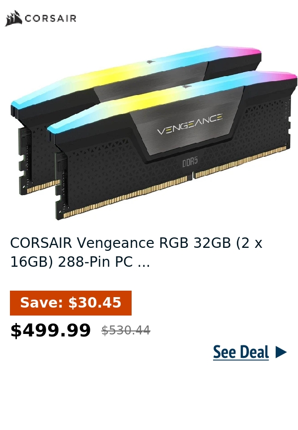 CORSAIR Vengeance RGB 32GB (2 x 16GB) 288-Pin PC ...