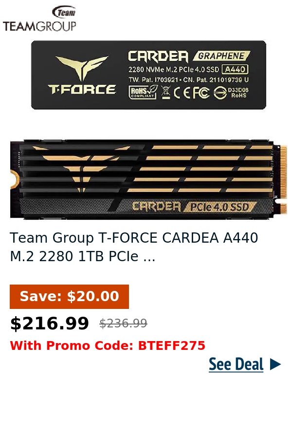 Team Group T-FORCE CARDEA A440 M.2 2280 1TB PCIe ...